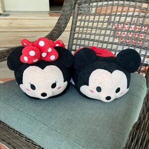 Disney Store Mickey and Minnie Large Plush Slippers